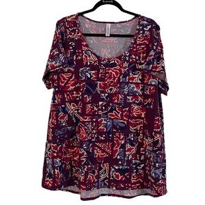 LuLaRoe Floral Hi-low Top Size 2XL Stretchy and Soft Simply Comfortable Fall